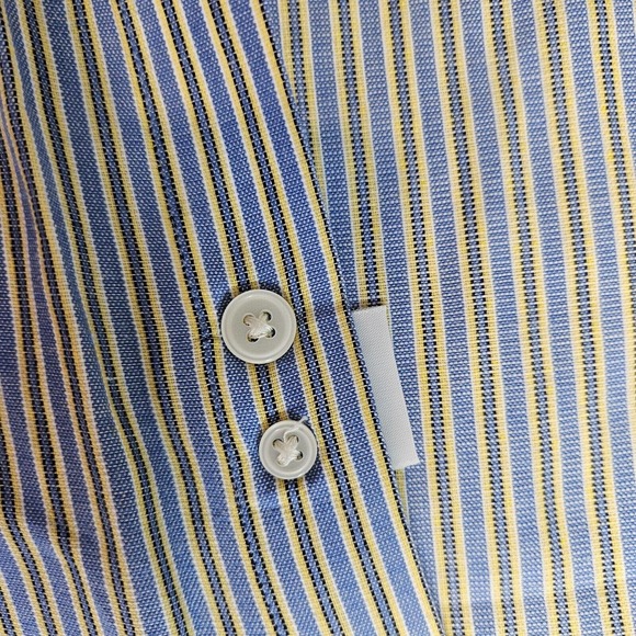 Alan Flusser Large Button Down Long Sleeve Shirt Blue Multicolor Striped - Picture 4 of 9